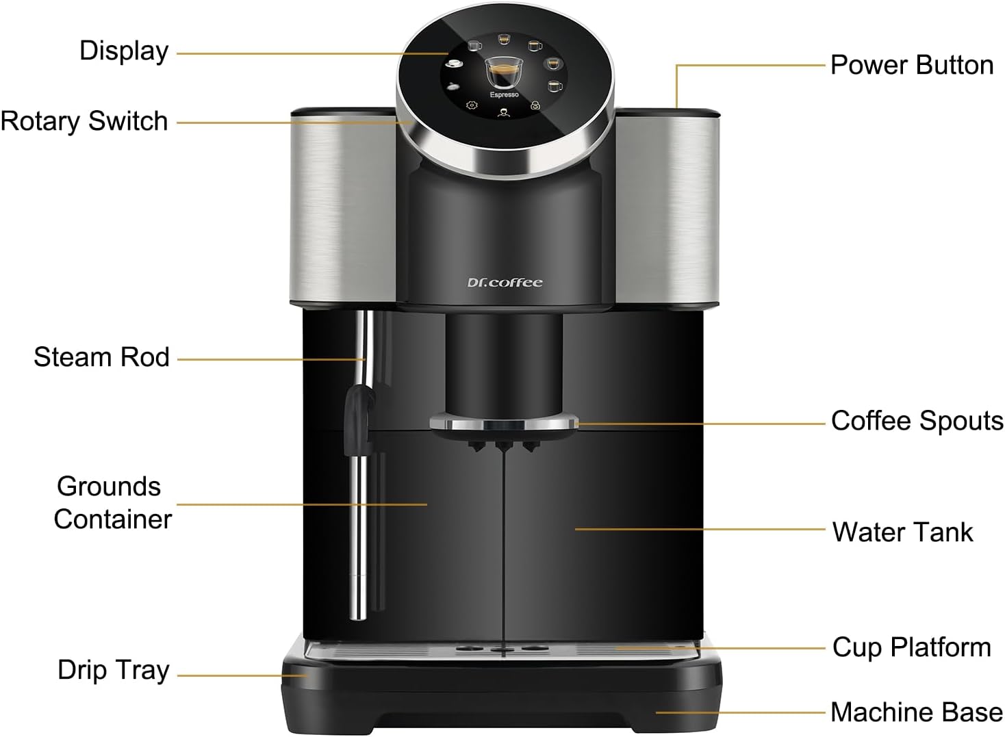 Dr. Coffee H1 Home Semi-Automatic Coffee Machine