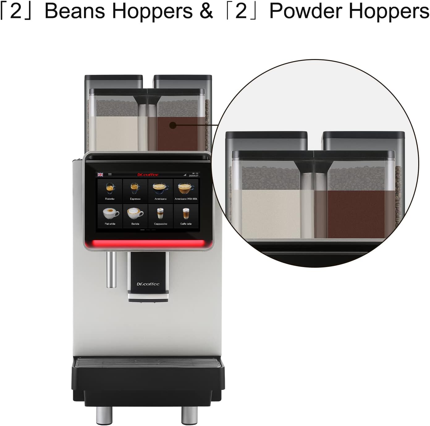 Dr. Coffee F2 Plus Quad Hopper Automatic Coffee Machine